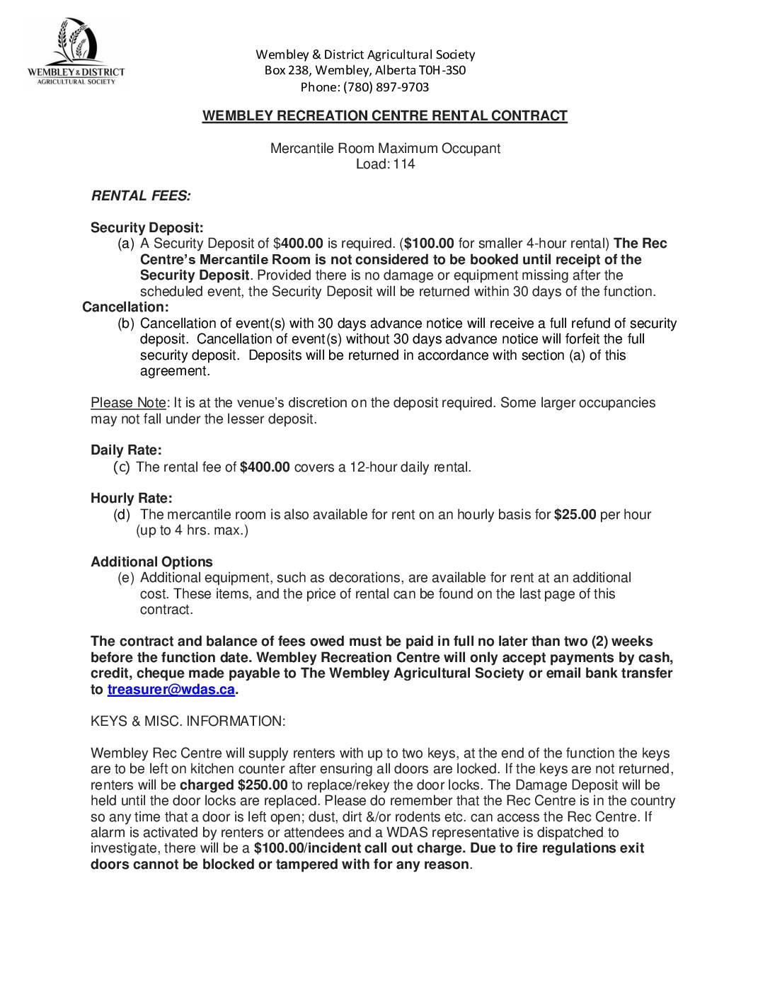 Mercantile Rental Contract 2025